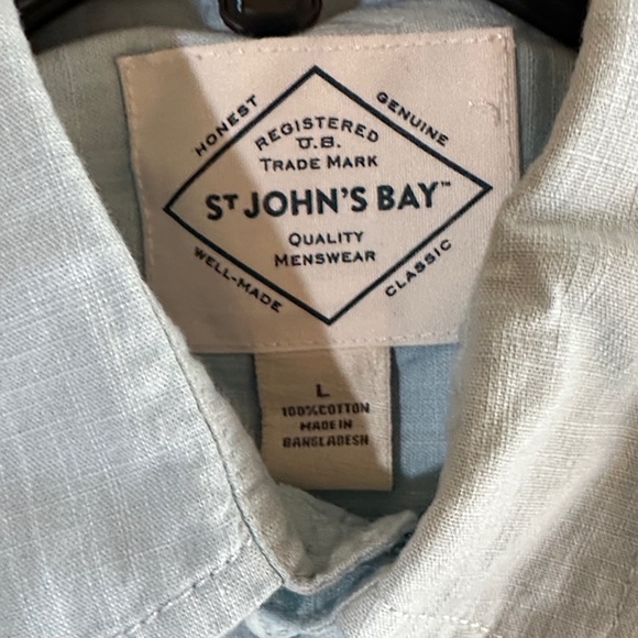 St. John's Bay Sky Blue Casual Button-Down Shirt - Picture 4 of 4